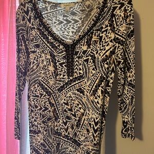 Black and White Tribal Print Top
